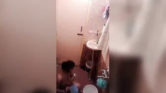 Spying On My Neighbor Aunty Taking Shower Through Bathroom Window