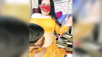 Mature Aunty On Her Knees Sucking And Kissing My Hard Cock