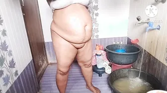 Curvy Indian Aunty Soaping Her Body In Steamy Bathroom Shower