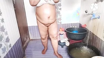 Curvy Indian Aunty Soaping Her Body In Steamy Bathroom Shower