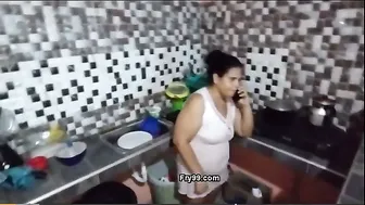 Horny Aunty Seducing The Plumber And Taking His Thick Cock