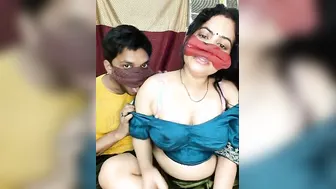 Making Out With Aunty And Squeezing Her Soft Tits Passionately