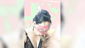 Aunty Next Door Giving Me Sloppy Blowjob In Her Room Tonight