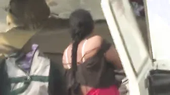 Catching Married Aunty Changing Bra Grabbing Her Tits So Quick