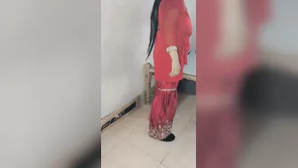 Busty Milf Aunty Showing Off Her Big Natural Boobs At Home Alone