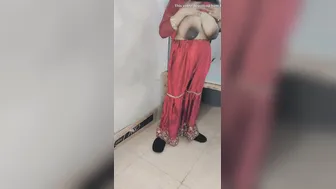 Busty Milf Aunty Showing Off Her Big Natural Boobs At Home Alone