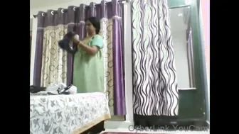 Village Aunty Changing Clothes Getting Caught Touching Herself