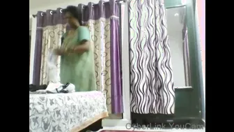 Village Aunty Changing Clothes Getting Caught Touching Herself