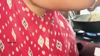 Getting Intimate With Sexy Aunty In Kitchen While Cooking Together