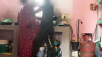 Getting Intimate With Sexy Aunty In Kitchen While Cooking Together