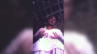 Mallu Aunty In Pink Dress Squeezing Her Big Boobs Seductively