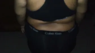 Desi Aunty Doing Workout Showing Her Sexy Curves In Tight Gym