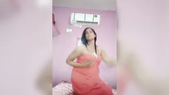 Naughty Aunty Lifting Her Skirt Teasing With Her Wet Panties