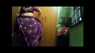 Telugu Mature Aunty Getting Dressed After Shower Caught On Cam