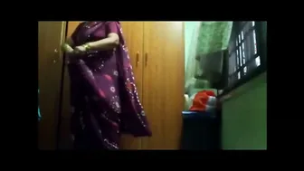 Telugu Mature Aunty Getting Dressed After Shower Caught On Cam