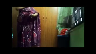 Telugu Mature Aunty Getting Dressed After Shower Caught On Cam