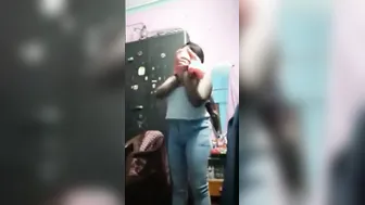 Chubby Desi Babe Teasing With Her Thick Curves While Dressing