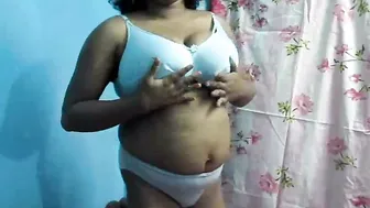 Horny Aunty Teasing In Blue Bra Before Getting Fucked Hard