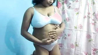 Horny Aunty Teasing In Blue Bra Before Getting Fucked Hard