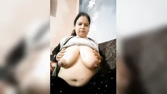 Huge Breasted Indian Milf Playing With Her Tits In Sexy Mood
