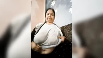 Huge Breasted Indian Milf Playing With Her Tits In Sexy Mood