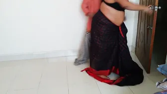 Married Aunty Stripping Her Saree While Neighbor Watches And Fucks