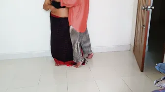 Married Aunty Stripping Her Saree While Neighbor Watches And Fucks