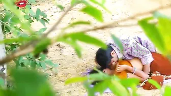 Telugu Aunty Caught Getting Naughty Outdoors Behind The Trees