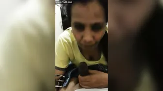 Young Boy Getting His Cock Sucked By Experienced Aunty At Home