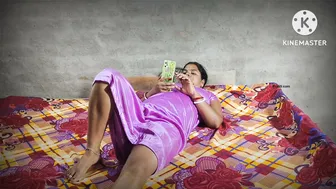 Catching My Neighbor Aunty Naked And Fucking Her On The Bed Hard