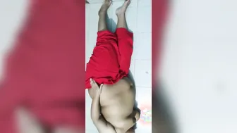 Curvy Aunty Getting Sweaty Working Out Alone At Home Late Night