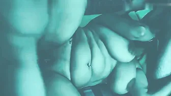 Busty Tamil Aunty Taking Two Young Cocks In Wild Threesome