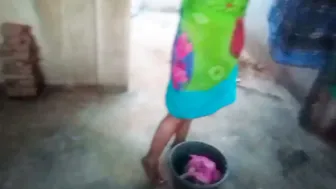 Housewife Getting Banged While Washing Clothes In Village Home