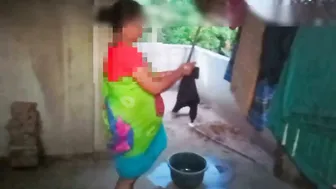 Housewife Getting Banged While Washing Clothes In Village Home