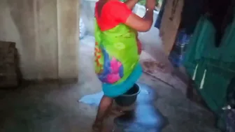 Housewife Getting Banged While Washing Clothes In Village Home