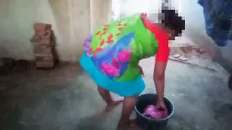 Housewife Getting Banged While Washing Clothes In Village Home