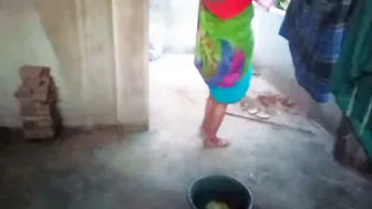 Housewife Getting Banged While Washing Clothes In Village Home