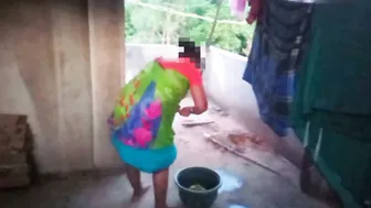 Housewife Getting Banged While Washing Clothes In Village Home