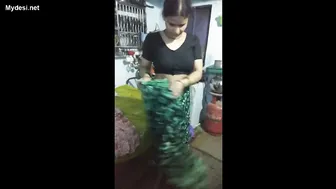 Telugu Married Woman Slowly Removing Her Clothes For The Cam