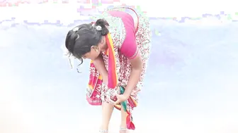 Wet Indian Aunty Secretly Filmed At Beach Showing Off Curves