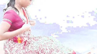 Wet Indian Aunty Secretly Filmed At Beach Showing Off Curves