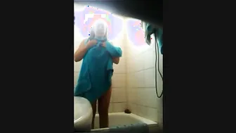 Married Aunty Caught Taking Shower Unaware Of Hidden Camera