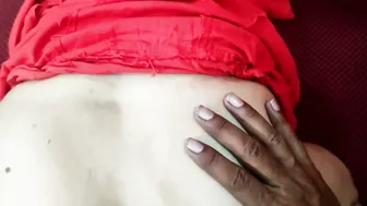 Stepaunty Wearing Red Saree Getting Fucked By Young Boyfriend