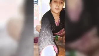 Unsatisfied Married Woman Desperately Touching Herself At Home