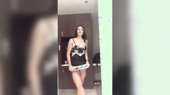 Sexy Girlfriend Stripping Naked Dancing Showing Curves For Lover