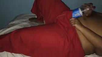 Indian Housewife Pleasuring Herself With Bottle When Alone Inside