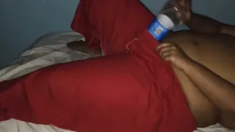 Indian Housewife Pleasuring Herself With Bottle When Alone Inside