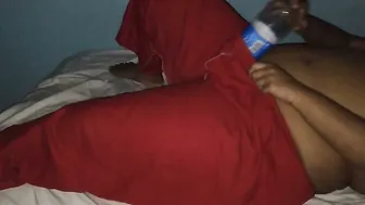 Indian Housewife Pleasuring Herself With Bottle When Alone Inside