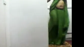 Saree Clad Married Woman Dancing Seductively Pressed To Wall