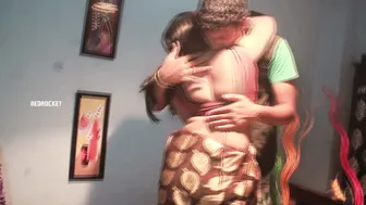 Bengali Aunty Making Out With Young Guy Grinding On His Lap